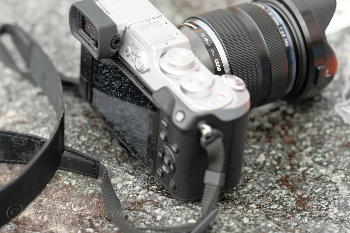 小雨に耐えるLUMIX GX8